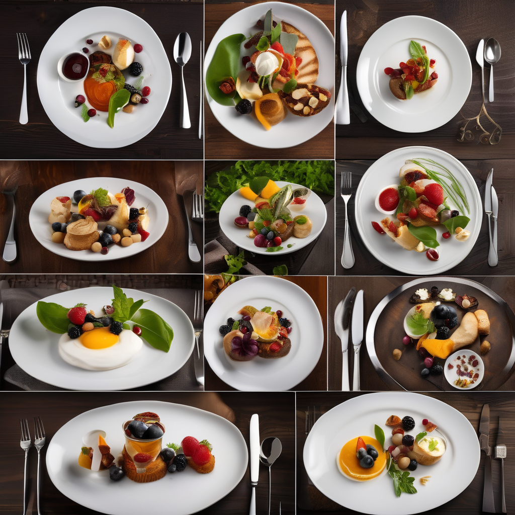 Delicious food appetizer plating with professional presentation